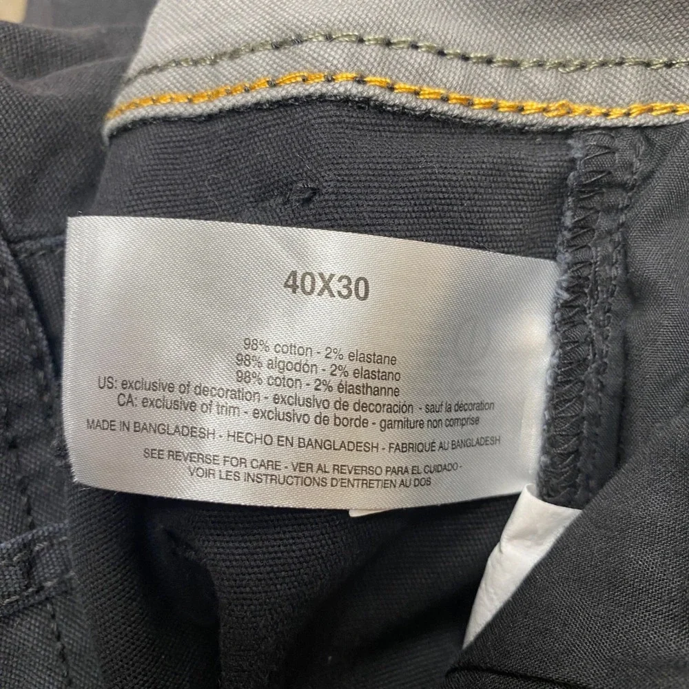 GH Bass Co Groundwork Pants 40x30 Black Canvas Utility Workwear Gorpcore